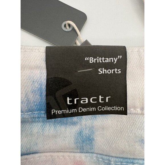 NWT Tractr Girl’s Shorts 16 Tie Dye Blue Pink White Cutoff Jean Cotton Candy - Picture 5 of 10